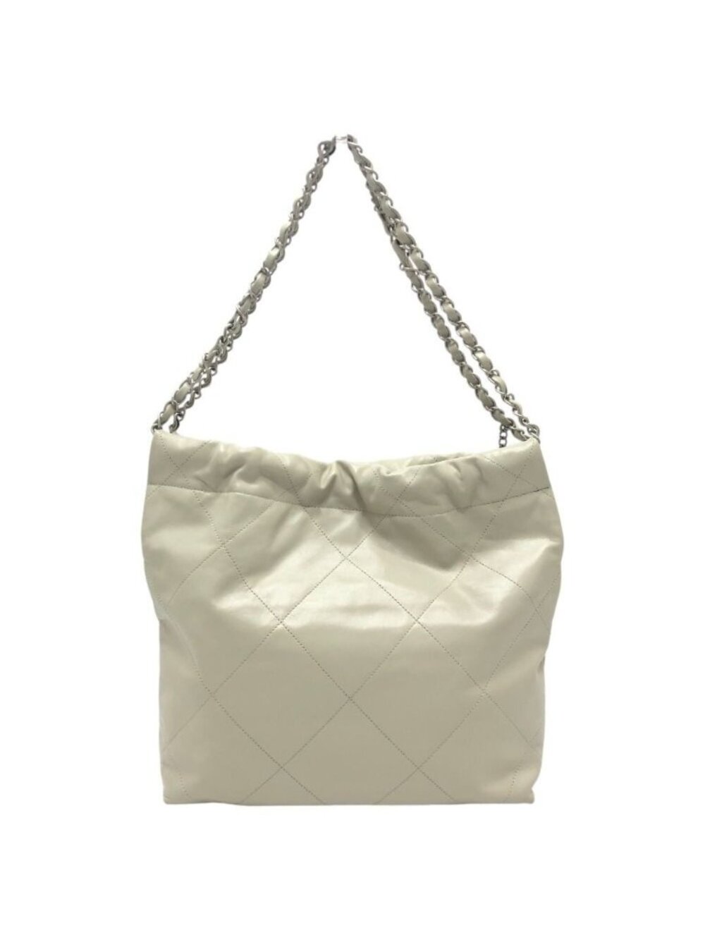 Chanel Shoulder Bag 22 Small CC Logo Calfskin Gray